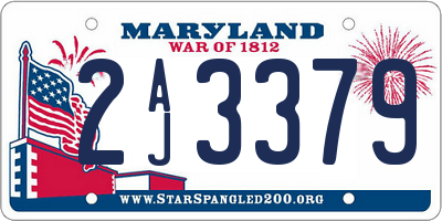 MD license plate 2AJ3379