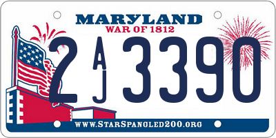 MD license plate 2AJ3390