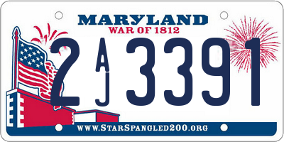 MD license plate 2AJ3391