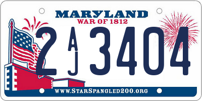 MD license plate 2AJ3404
