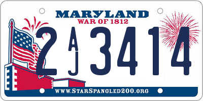 MD license plate 2AJ3414