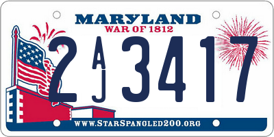 MD license plate 2AJ3417