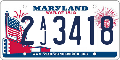 MD license plate 2AJ3418