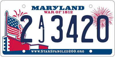 MD license plate 2AJ3420