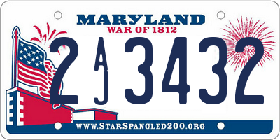 MD license plate 2AJ3432