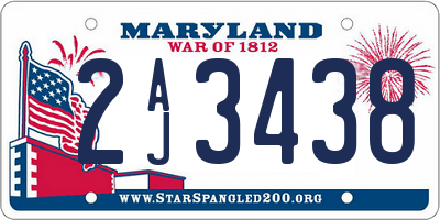 MD license plate 2AJ3438