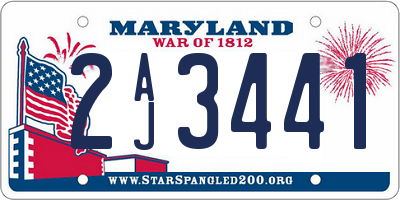 MD license plate 2AJ3441