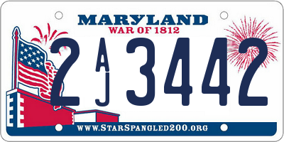 MD license plate 2AJ3442