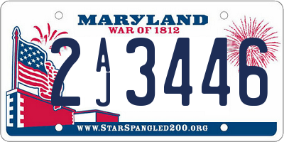MD license plate 2AJ3446