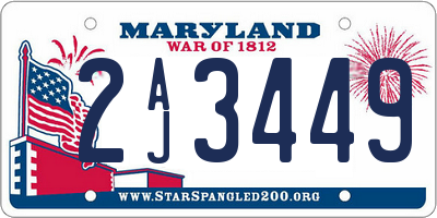 MD license plate 2AJ3449