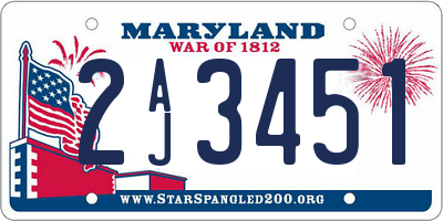 MD license plate 2AJ3451