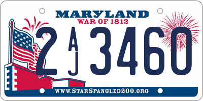 MD license plate 2AJ3460