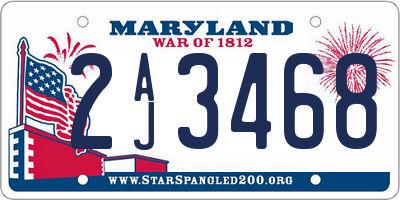 MD license plate 2AJ3468