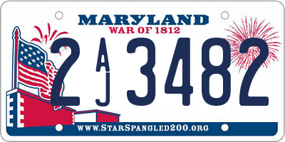 MD license plate 2AJ3482