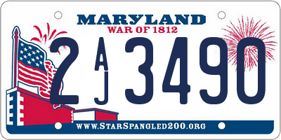 MD license plate 2AJ3490
