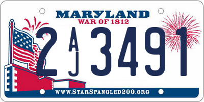 MD license plate 2AJ3491