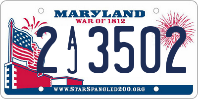 MD license plate 2AJ3502
