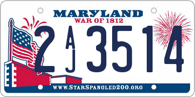 MD license plate 2AJ3514