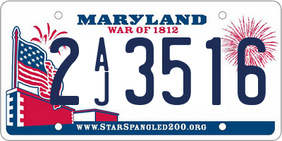 MD license plate 2AJ3516