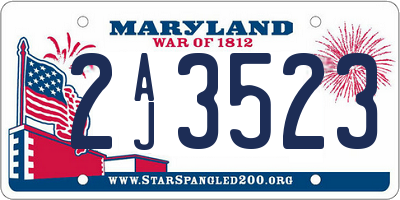MD license plate 2AJ3523