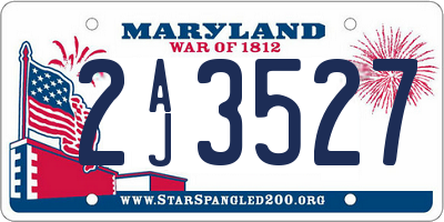 MD license plate 2AJ3527
