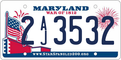 MD license plate 2AJ3532