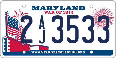 MD license plate 2AJ3533