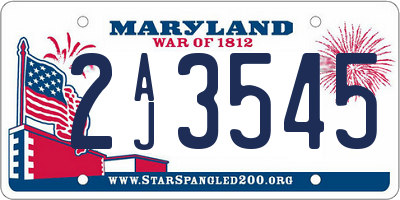 MD license plate 2AJ3545