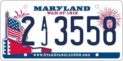 MD license plate 2AJ3558
