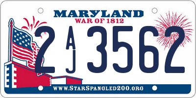 MD license plate 2AJ3562