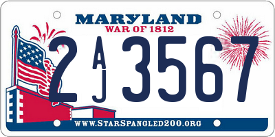 MD license plate 2AJ3567