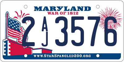 MD license plate 2AJ3576