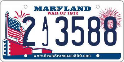 MD license plate 2AJ3588