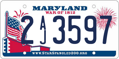 MD license plate 2AJ3597