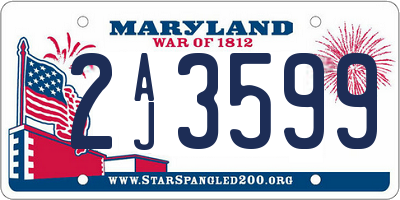 MD license plate 2AJ3599