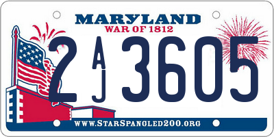 MD license plate 2AJ3605