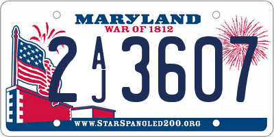 MD license plate 2AJ3607