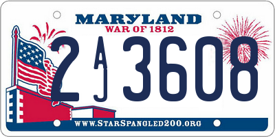 MD license plate 2AJ3608