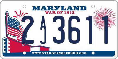 MD license plate 2AJ3611
