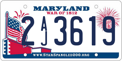 MD license plate 2AJ3619