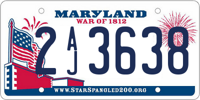 MD license plate 2AJ3638