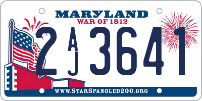 MD license plate 2AJ3641