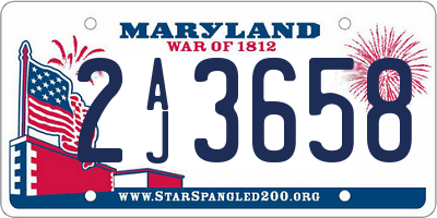 MD license plate 2AJ3658