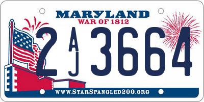 MD license plate 2AJ3664