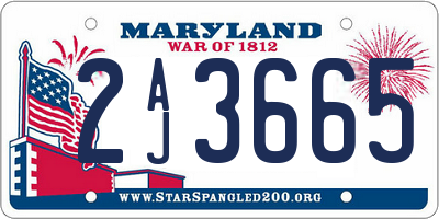 MD license plate 2AJ3665