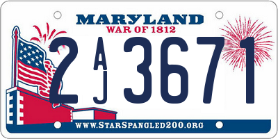 MD license plate 2AJ3671