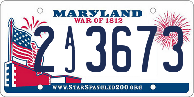 MD license plate 2AJ3673