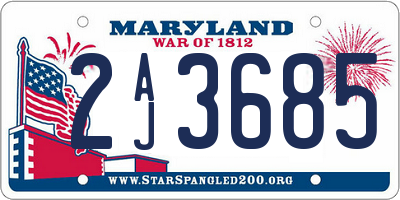 MD license plate 2AJ3685