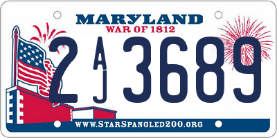 MD license plate 2AJ3689
