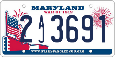 MD license plate 2AJ3691